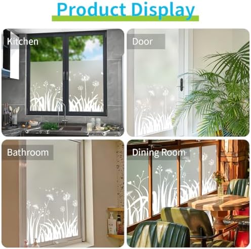 Bloss Frosted Privacy Window Film Removable Static Cling, 17.5"x118" - Image 6
