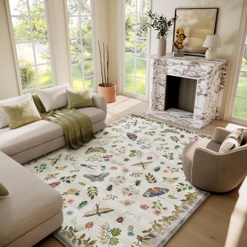 10x12 Area Rugs for Living Room: Washable Rug Non Slip Stain Resistant Low Pile Ultra Soft Faux Wool Lightweight Large Rugs for Bedroom Dining Room Under Table Rug Indoor Home Office Nursery Farmhouse - Image 6