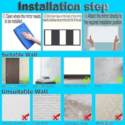 40 Pcs Peel and Stick Beveled Mirror Glass Tile.6x3 Inch Mirror Backsplash Tiles. Cute Mirror Strip Tile for Kitchen, Bathroom Wall. 40 Pcs - Image 7