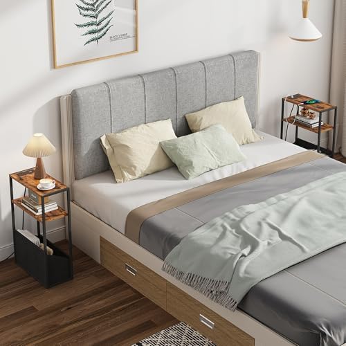 TUTOTAK Narrow Side Table with Charging Station, Slim End Table - Image 7