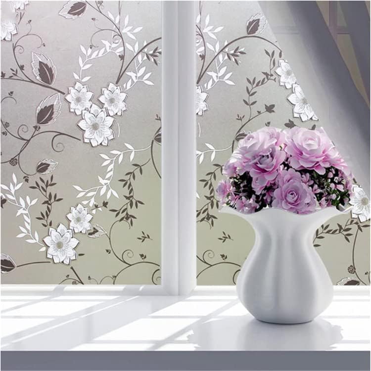 Window Privacy Film for Glass, Floral Removable Static Film, 17.5x118.1 Inch - Image 6