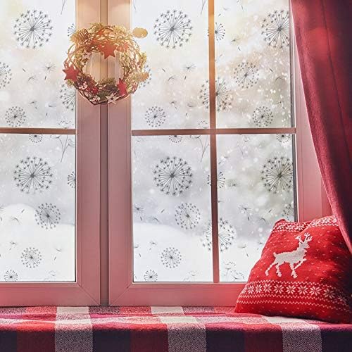 FILMGOO Window Privacy Film 4D Decorative Stained Glass Decals Static Cling Window Sticker Non-Adhesive (Dandelion,17.5 Inch x 6.5 Feet) - Image 6