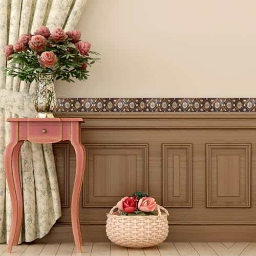 IVN Wallpaper Border Peel and Stick Wall Vintage Wood Carving 4x196 Inch | Wall Trim Self Adhesive Borders for Walls Mirror Border Frame Accent Strip for Bedroom Kitchen LivingRoom Decor - Image 7
