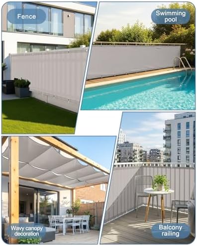 SUNLAX Waterproof Balcony Privacy Screen 3'x10' Taupe Fence Cover - Image 6
