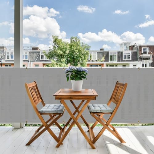 E&K Sunrise 3' x 95' Balcony Privacy Fence Screen Cover with Zip Ties Outdoor Screen Fence UV Protection for Deck Patio Backyard Apartment Pool Porch (Gray) - Image 6