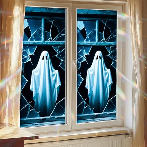 HOMETITUTE Spooky Ghost Broken Privacy Window Film Cling 17.7x39.3 PVC - Image 7