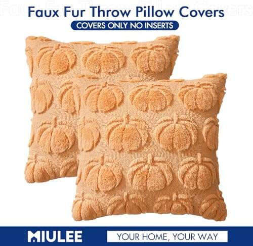 MIULEE Fall Pillow Covers Pumpkin Fall Decor 20x20 Pumpkin - Image 6