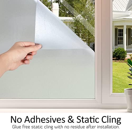 HIDBEA Frosted Glass Window Privacy Film,Static Cling 17.3 in x 13.1 ft - Image 7