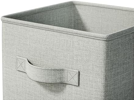 LayerSpace 4 Pack Foldable Fabric Closet Storage Bins, 11Inch Organizer Cubes with Handles, Linen Storage Boxes for Clothes, Toys, Books and Home Organization,Gray - Image 6