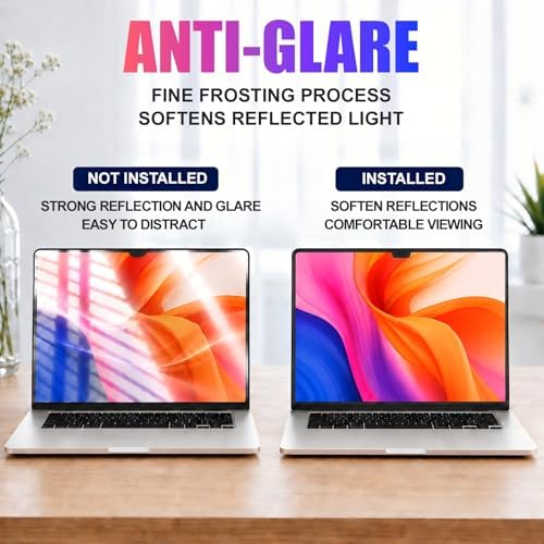 GMOC Magnetic Privacy Screen for MacBook Air 15 Inch (2023-2026, M2 M3 M4 M5), Removable Anti Glare Matte Filter for 15.3” Laptop, Blue Light Blocking Computer Privacy Screen Protector - Image 7