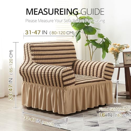 NICEEC Arm Chair Covers Armchair Covers Universal Slipcovers with Skirt - Image 6