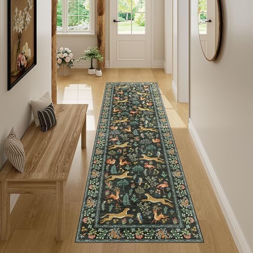 DUKINO 2x7 Runner Rug for Hallway, Washable Kitchen Rugs Non Slip, Black - Image 6