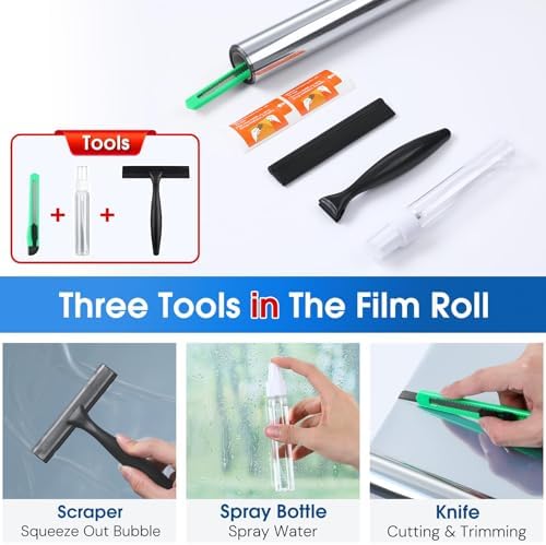 Homein Window Tint for Home with Tools, One Way Window Film, Silver - Image 7