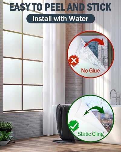 Lovepea Pure Frosted Glass Window Privacy Film 24 Hour Two Way Privacy, Removable, Static Cling, Ideal for Privacy scenarios Such as Home Office Doors and Windows (35.4 x 157.5 Inch) - Image 7