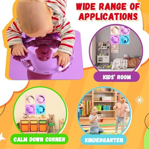 Geiserailie 4 Pcs Sensory Wall Bubble Mirrors, 10 x 10 Inch, CPC Certified - Image 6
