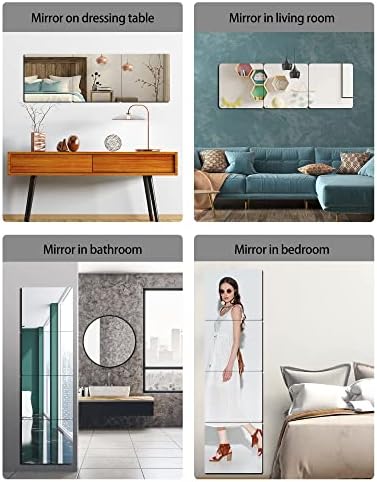 Unbreakable Full Length Wall Mirror,Mirrors for Bedroom,Over The Door Mirror,2 Pcs 24"x14",Shatterproof Plexiglass Acrylic,Long Closet,Workout for Home Gym Body Mirrors for Bedroom - Image 7