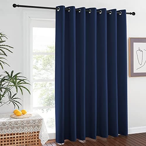 NICETOWN Room Separating Divider, Room Divider Curtain Screen Partitions, Vertical Blind for Sling Door, Blackout Window Curtains Privacy Blinds for Patio (Navy, Single Panel, 7ft Tall x 10ft Wide) - Image 7