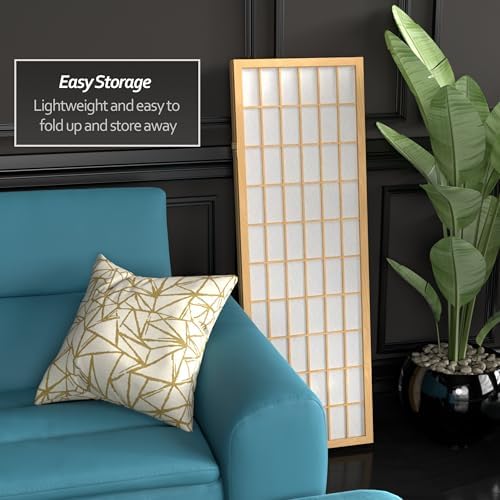 4 ft. Short Window Pane Shoji Screen - Natural - 3 Panels - Image 6
