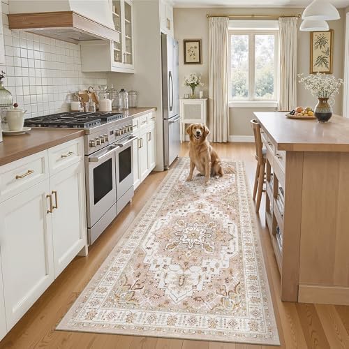 Madane Kitchen Runner 2'6''x8' Soft Rug Runners for Hallways, Pink - Image 7