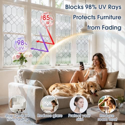 Reeded Glass Privacy Window Film Static Cling for Home - Image 6