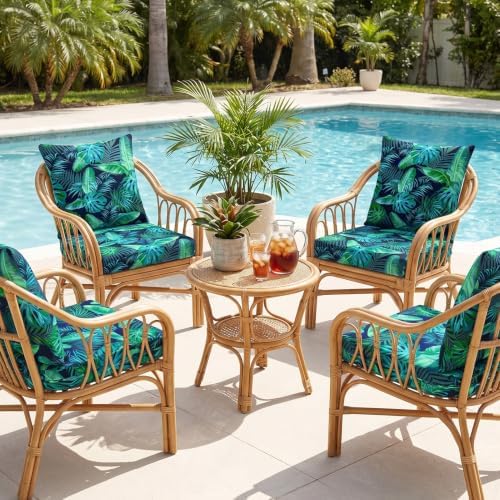8Pcs Patio Cushion Covers Stretch Outdoor Furniture Protector Slipcovers - Image 6
