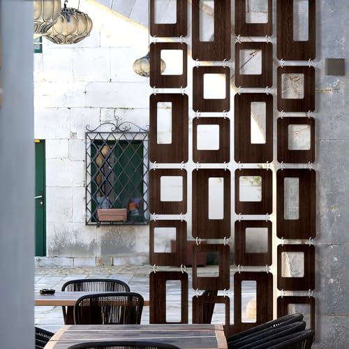 Thyle 4 Strings Mid Century Modern Room Decor Divider Brown Hanging Decorative Screen Century Elegance Decor Abstract Wall Sculpture Geometric Panels for Interior Living Room Home Bedroom - Image 6