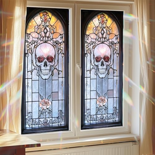 HOMETITUTE Gothic Skull Rose Dead Privacy Window Cling 17.7x39.3 PVC - Image 7