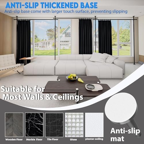 Room Divider No Driling Curtain Rods,Wide Wall Divider for Room Separation - Image 6