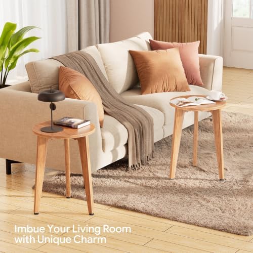 Simple Trending Side Table, Round End Table with Tapered Legs - Image 7