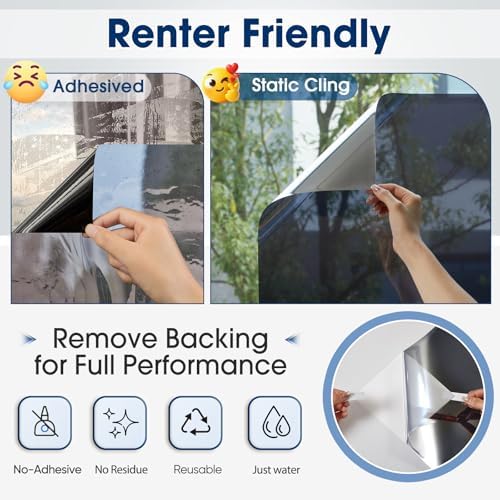 Coavas One Way Privacy Window Film Heat & Glare Control, 17.5"x157" Black - Image 6