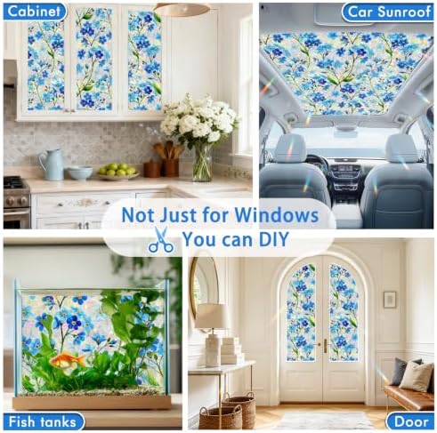 SOMWISE Rainbow Stained Glass Window Privacy Film,Heat Blocking Decor Cling - Image 6