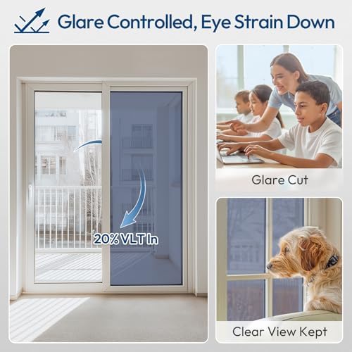 rabbitgoo Window Tint, One Way Privacy Film, Blue Silver, 17.5" x 78.7" - Image 6