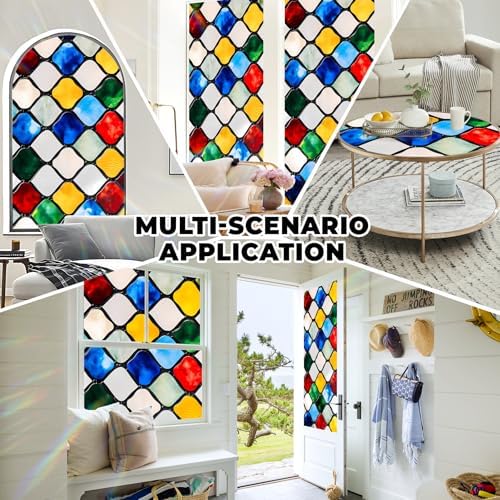 Window Privacy Film Frosted Glass Window Sticker Window Film Static Glass Cling Tint Non-Adhesive for Home Door Decorative Frosting Cover 17.5 X 39.3 inch - Image 6