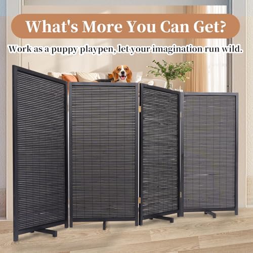 Room Divider Folding Privacy Screens,Hand-Made Natural Bamboo Room Dividers - Image 6