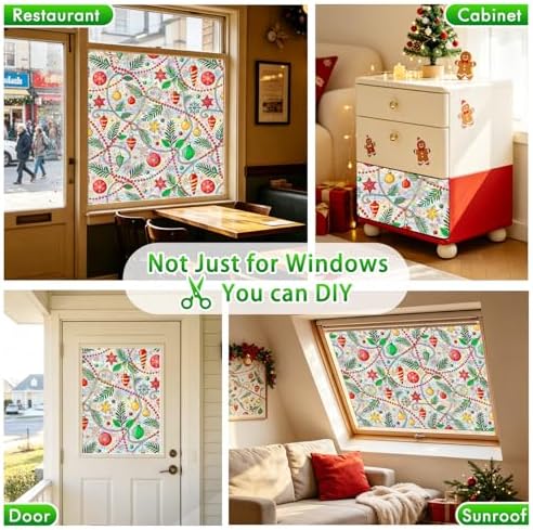 SOMWISE Rainbow Stained Glass Window Privacy Film,Heat Blocking Save Energy - Image 6
