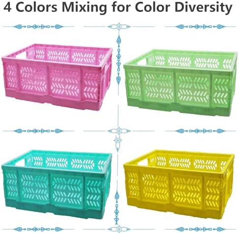 4 Pack 20L Large Closet Storage Baskets Bins for Shelves | Foldable Closet Organizers and Storage with Handles Home Organization | Plastic Collapsible Baskets for Organizing Clothes - Image 7