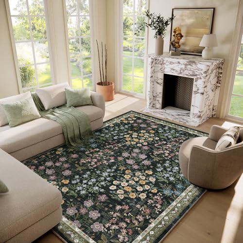 10x14 Area Rugs for Living Room: Washable Rug Non Slip Stain Resistant Low Pile Faux Wool Ultra Soft Lightweight Indoor Large Rugs for Bedroom Nursery Dining Room Under Table Rug Home Office Farmhouse - Image 6
