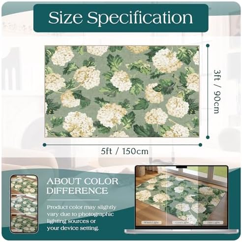 3x5 Floral Entry Rug - Washable Indoor Outdoor Mats for Front Door - Image 7