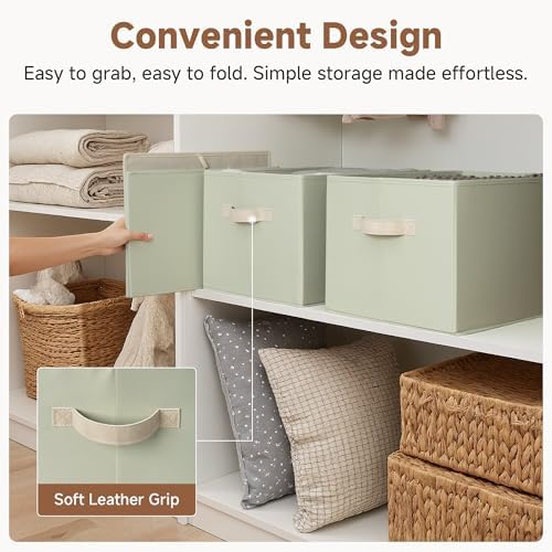StorageWorks Storage Basket for Shelves, Light Green, Extra Large, 3-Pack - Image 6