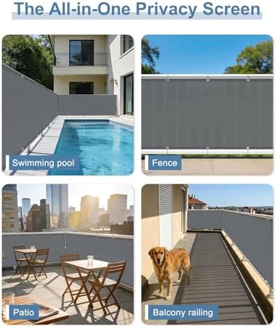 Balcony Privacy Screen Fence UV Protection, Customized 2.5'x16' Dark Grey - Image 6