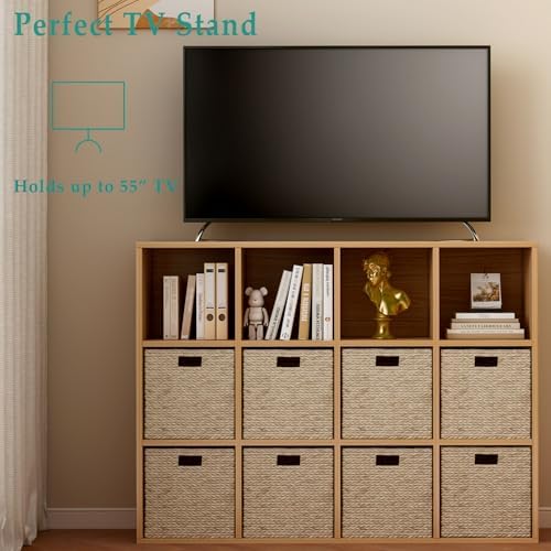 OSCHF 12-Cube Storage Shelf Bookcase, Oak - Image 7