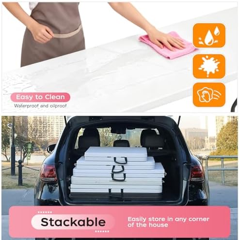 FDW | 8FT Folding Table | White | Portable Plastic Table - Image 6