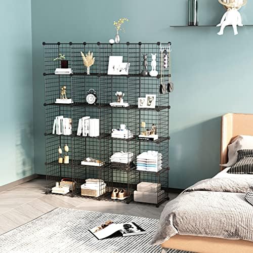 C&AHOME Wire Cube Storage, 20-Cube Organizer Metal, Wire C Grids, Black - Image 7