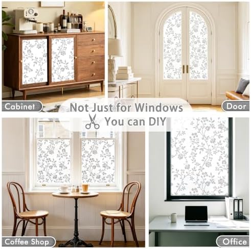 SOMWISE Frosted Window Privacy Film, Day and Night, Static Cling,17.5X 78.5 - Image 6