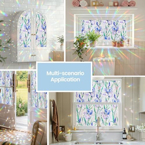 ADD.HERES Rainbow Window Privacy Film, Stained Glass Cling, 17.5" x 78.7" - Image 6