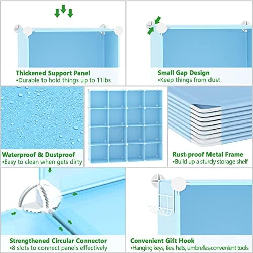 C&AHOME 16 Cube Storage Organizer Cube Shelves Units Storage Cubes, Blue - Image 6