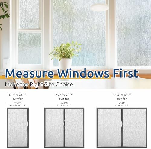 rabbitgoo Frosted Window Film, Static Cling, Rain Silk, 35.4" x 78.7" - Image 7