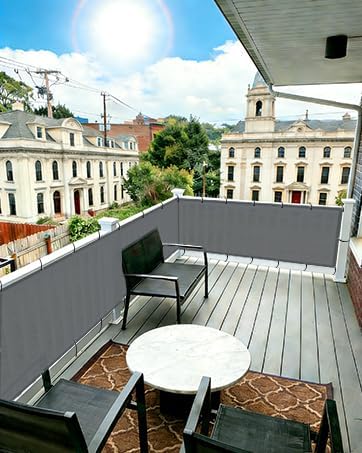 COOLBOYS Customized 3'x17' Dark Grey Balcony Privacy Screen Fence Cover - Image 7