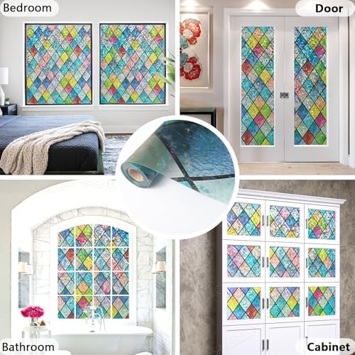 Stained Glass Window Privacy Film, Static Cling, 35.4" x 78.7" - Image 6