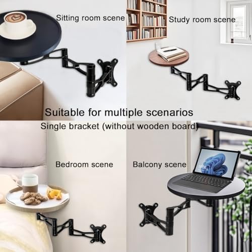 Wall Floating Nightstand Bracket,Foldable,Rotatable,Space Saving - Image 6
